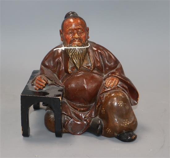 A lacquered figure of a sage